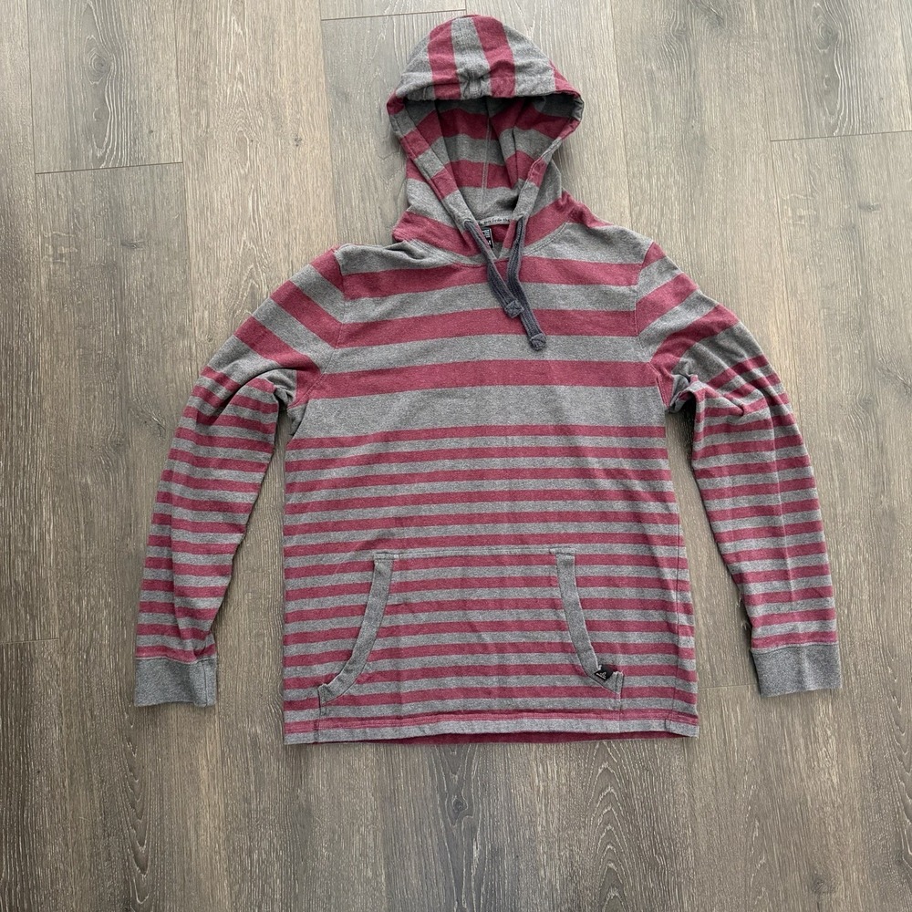 prAna Setu‎ Hoodie Medium Striped Pullover Sweatshirt Organic Cotton Gorpcore